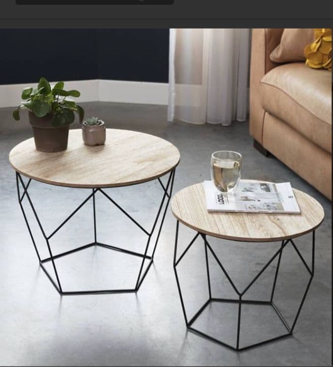 Geo Frame Nesting Coffee Tables handcrafted Accent Furniture by J.S. CRAFT