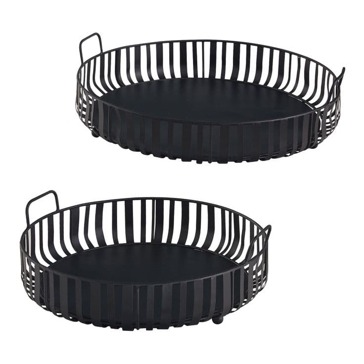 Midnight Round Basket Set handcrafted Serveware by J.S. CRAFT