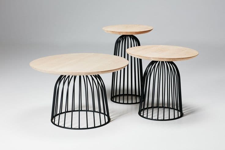Nest Drum Coffee Table Set handcrafted Accent Furniture by J.S. CRAFT