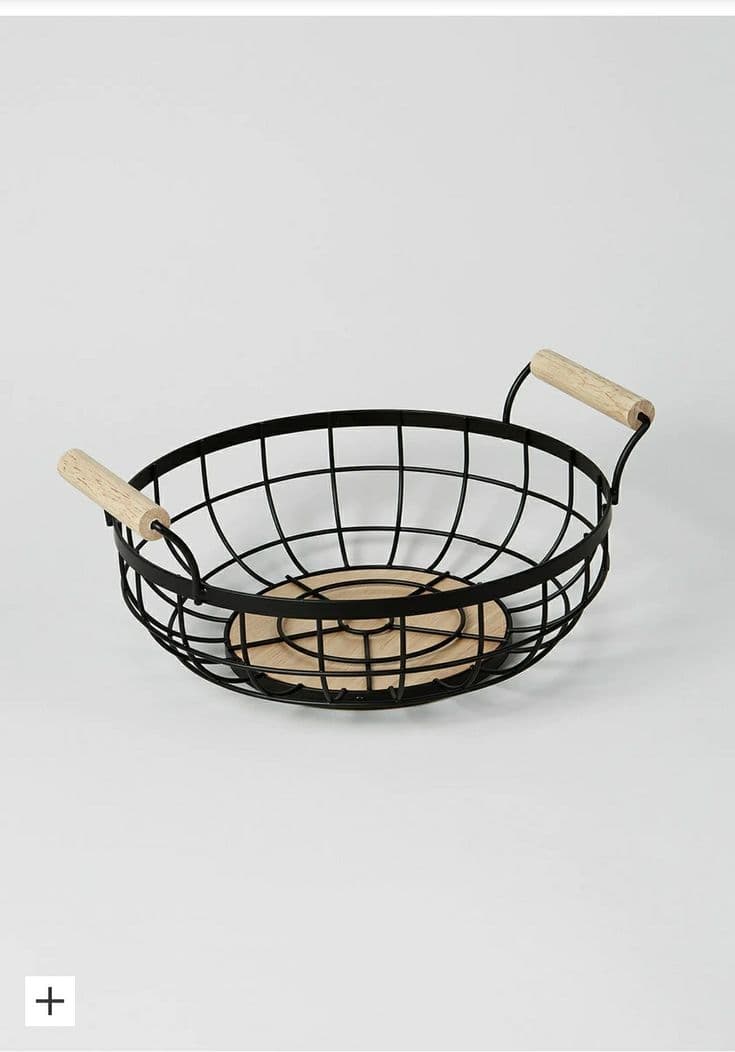 Open Wire Fruit Basket With Handles handcrafted Serveware by J.S. CRAFT