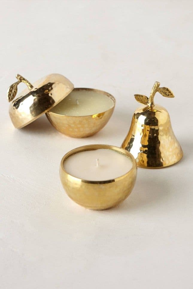 Orchard Brass Candle Trio handcrafted Home Decor by J.S. CRAFT