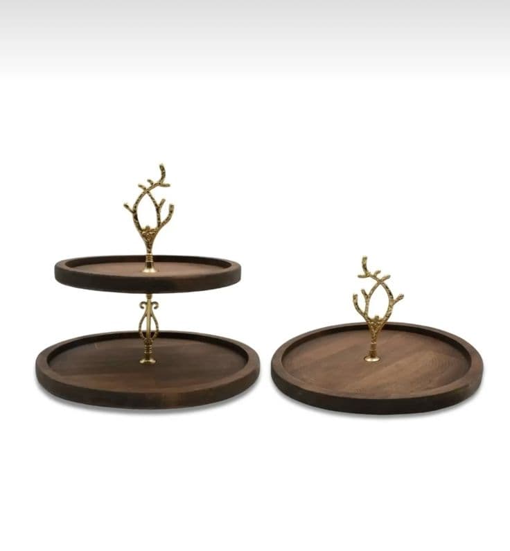 Rustic Stag Serving Platter Set handcrafted Serveware by J.S. CRAFT