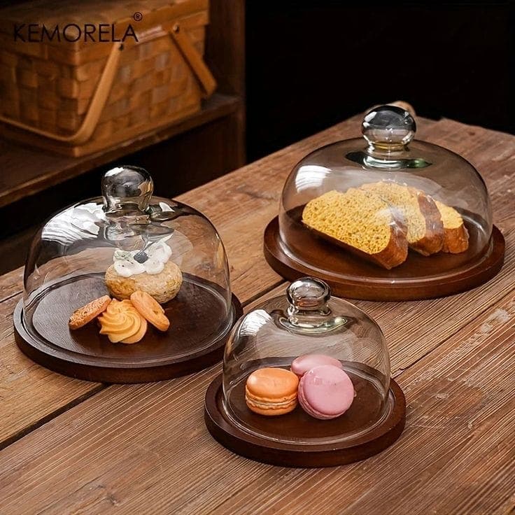 Smoked Glass Dessert Stand Set handcrafted Serveware by J.S. CRAFT